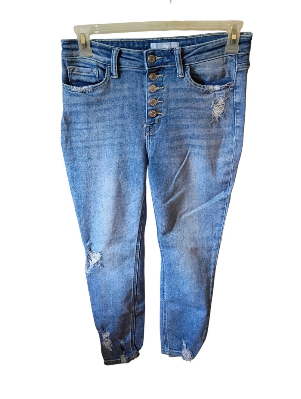 Vervet Blue High Rise Crop Skinny Button Fly Jeans Size 29 EUC